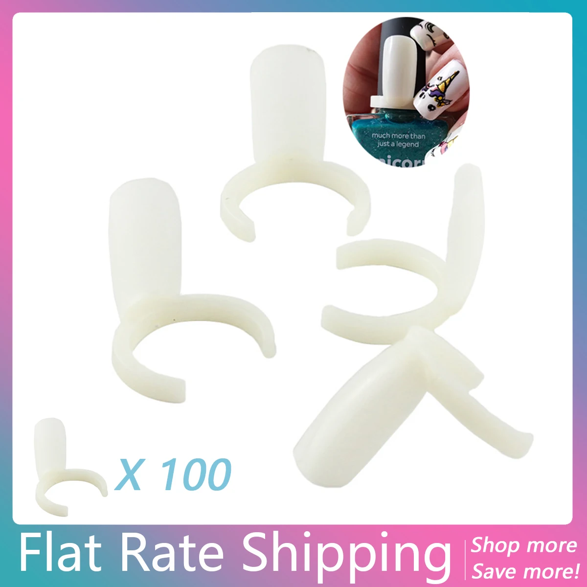 

Flat Rate Shipping 100 Pieces Nail Polish Display Nail Gel Display Ring Holder Color Chart False Nail Manicure Accessories