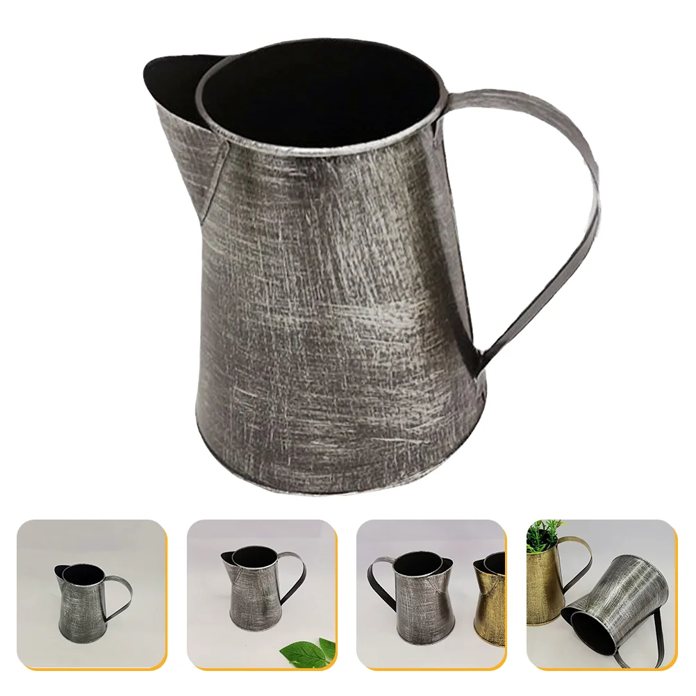 

Iron Flower Bouquets For Outdoor Decoration Bucket Arrangement Pitcher Holder Retro Creative