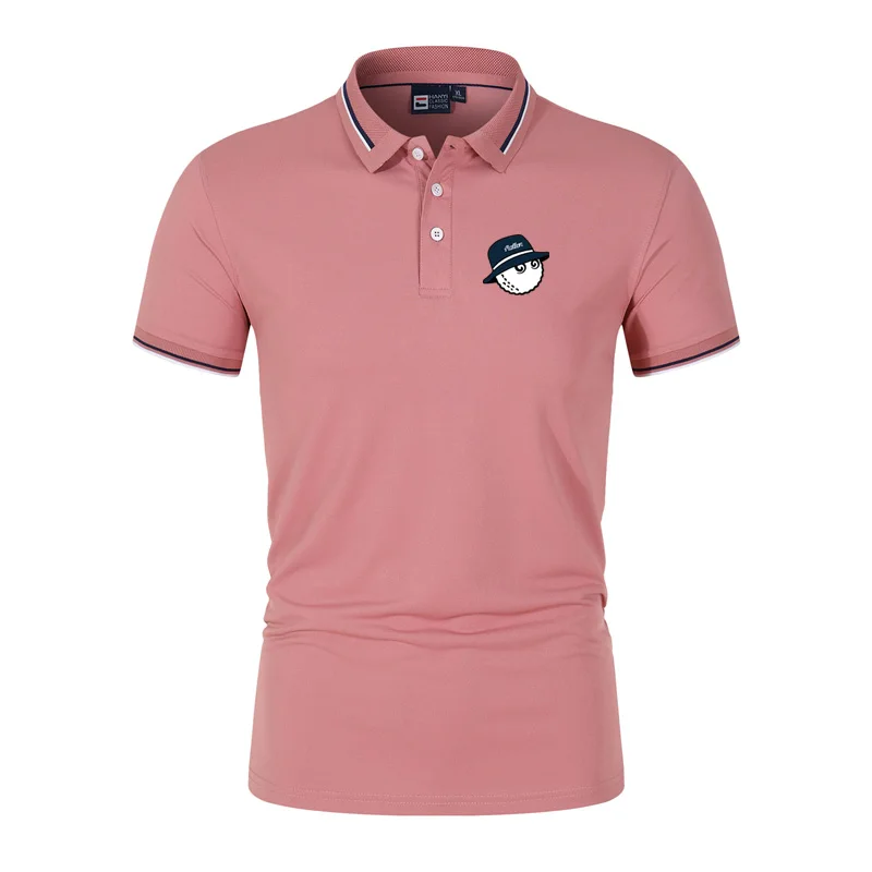 

Мужская футболка для гольфа Malbon, летняя мужская рубашка для гольфа, быстросохнущая дышащая рубашка-поло с коротким рукавом, высококачественный Топ