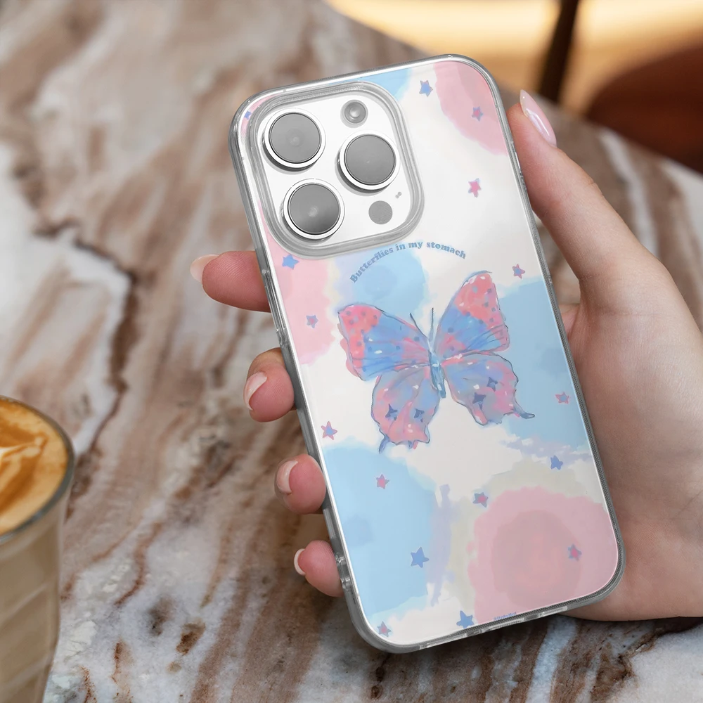 Нежный чехол для телефона с бабочкой IPhone 16 15 14 13 11 Pro Max танцующей 114 Plus X XR XS
