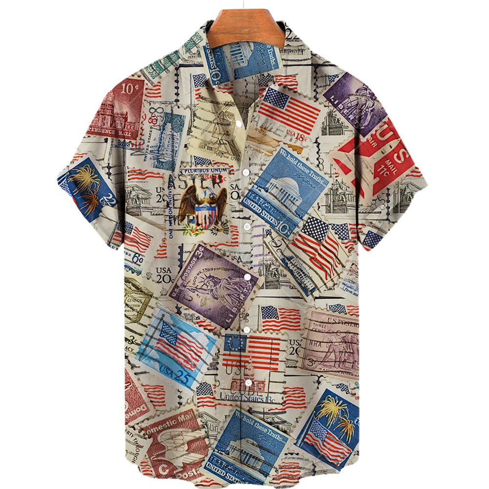 Men's 3D Short Sleeve Printed Shirts Large Streetwear Hawaiian Beach Shirts 2022 Men's Casual Shirts