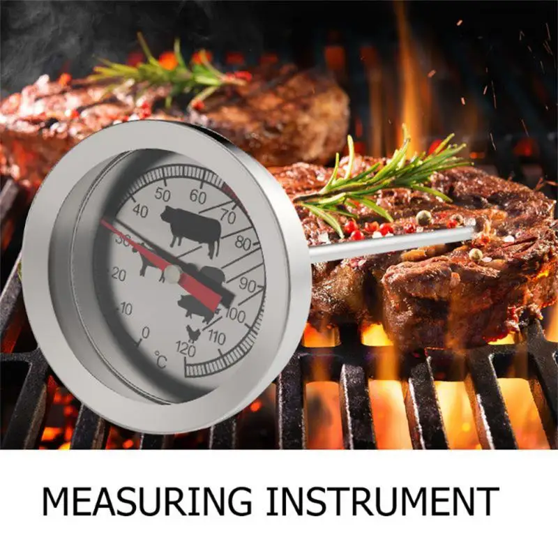

Термометр кухонный из нержавеющей стали, измеритель температуры воды и мяса, для духовки, выпечки, барбекю