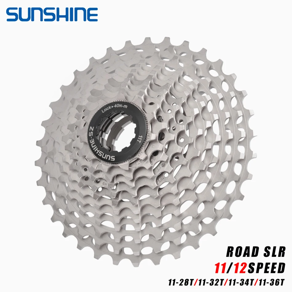 SUNSHINE Ultralight Road Cassette 11S/12Speed Bicycle Freewheel 28T/32T/34T36T CNC Hollow Out Flywheel HyperGlide System