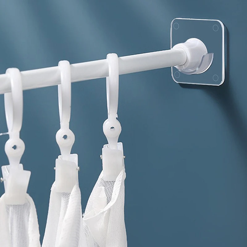 

2pcs Shower Curtain Rod Mount Holder For Wall Adhesive Bathroom Shower Rod
