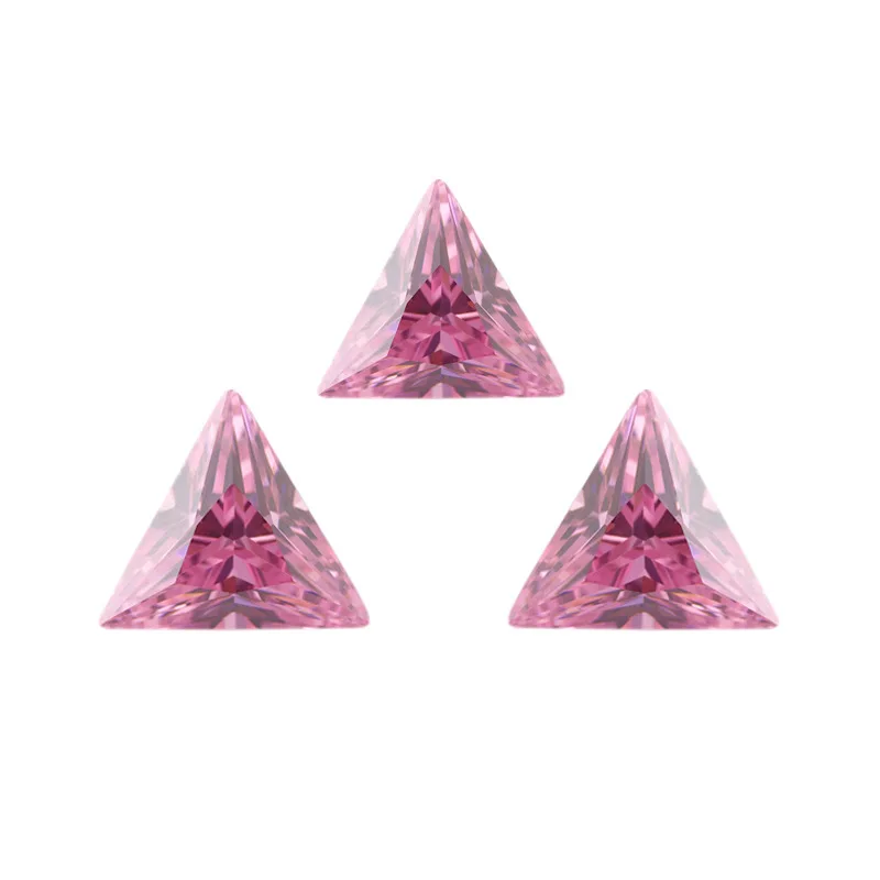Розовая Пирамида AAAAAA 4x4 мм ~ 10x10 мм треугольной формы из циркония, инкрустированная различными орнаментами для самостоятельного изготовления ювелирных изделий