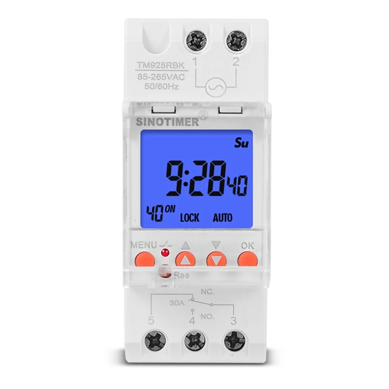 

SINOTIMER TM928RBKL Smart Ringing Instrument Timer Large Screen Display Replaceable Battery Backlight 85-265V 30A