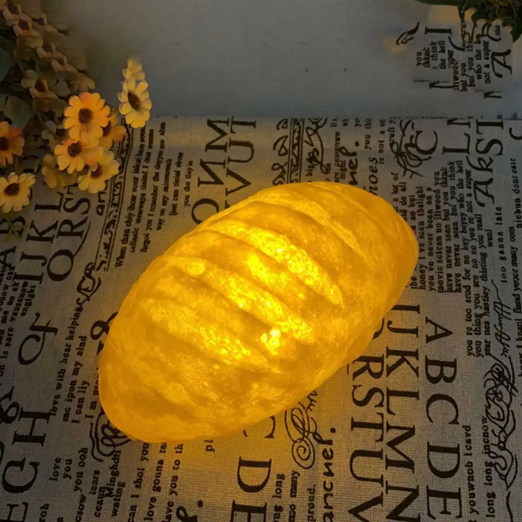 

Simulation Bread Light Decorative Funny Night Lights Battery Lamp for