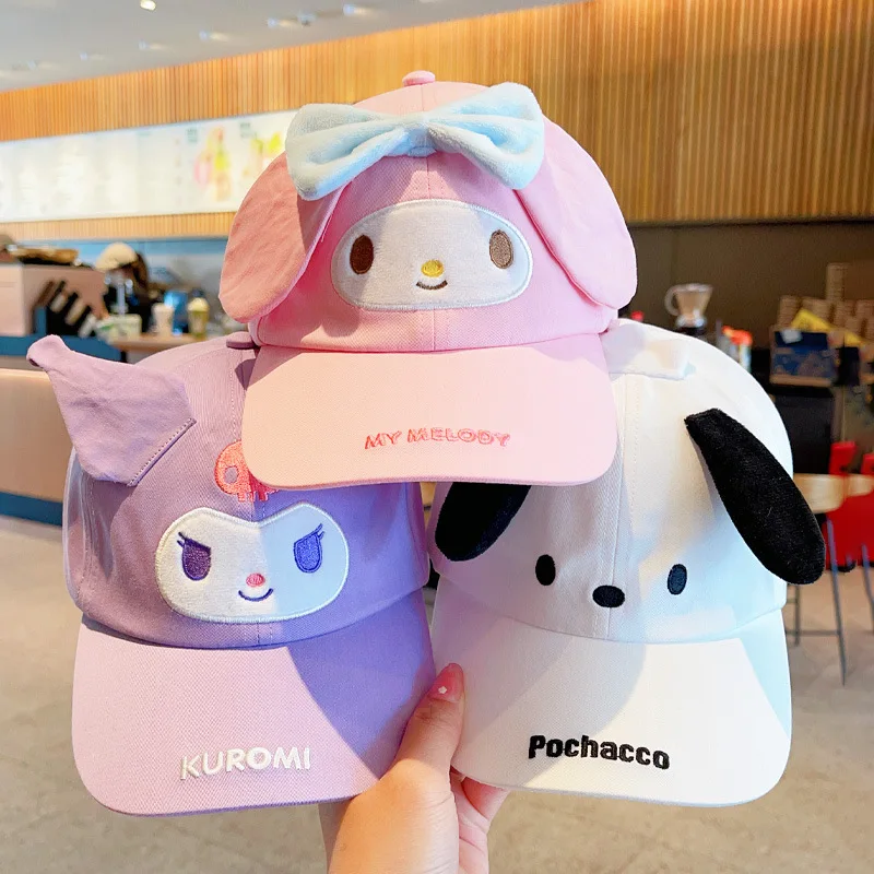 Мультяшная шляпа Sanrio Hello Kitty Kuromi My Melody детские кавайные солнцезащитные шляпы