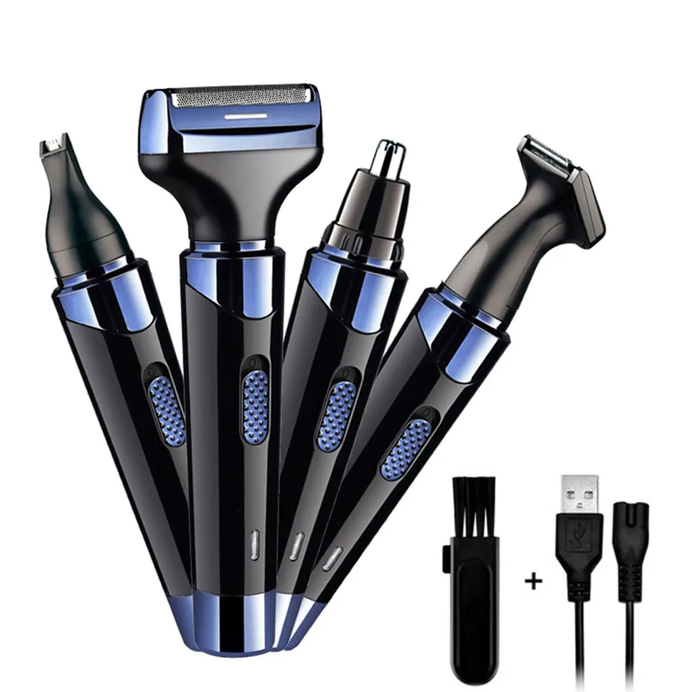

Мужской, женский, мужской, перезаряжаемый, с USB, набор для ухода за лицом, многофункциональный портативный триммер для носа 4 в 1
