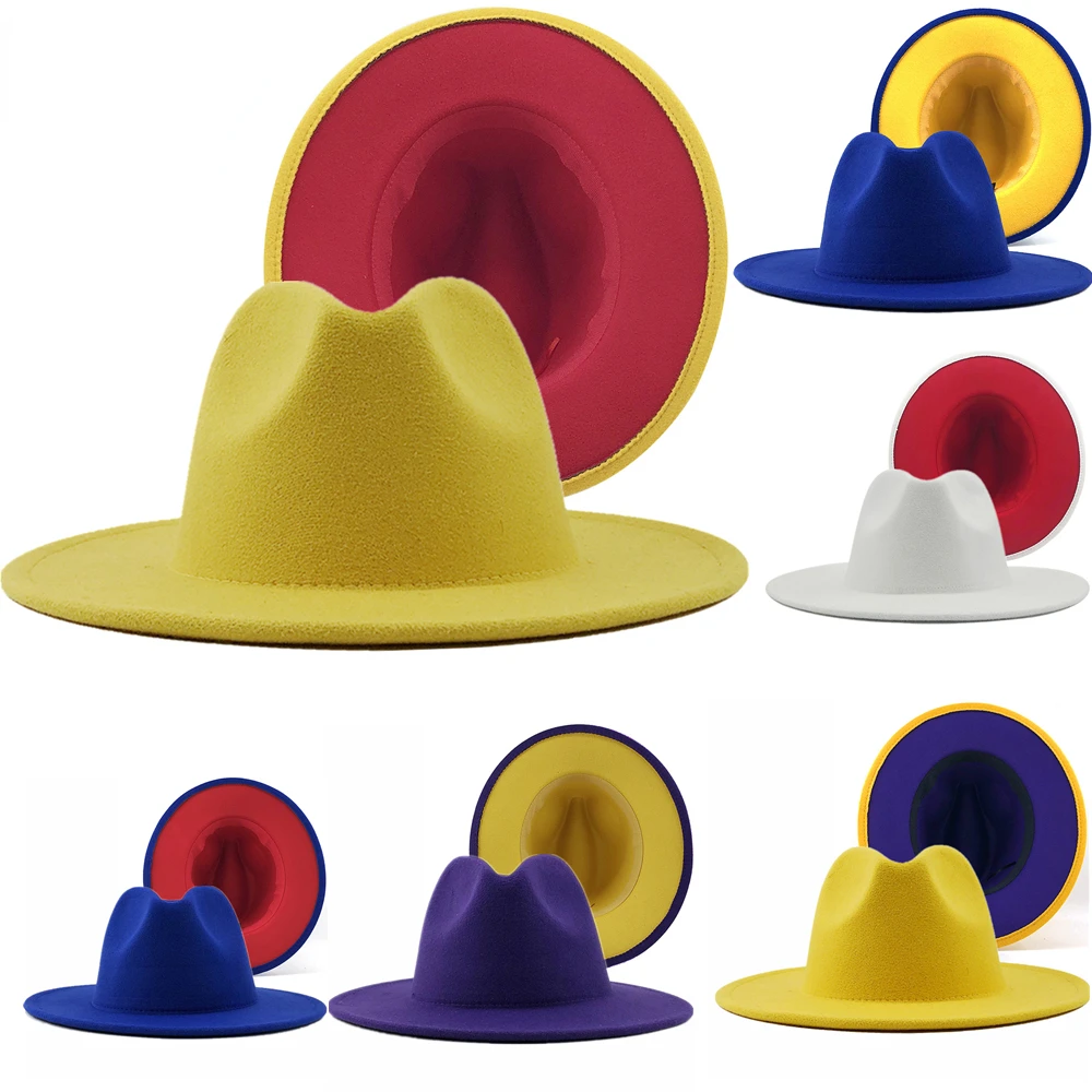 red bottom fedoras wide brim hat Panama felt hat for male jazz hat church top cap women hats  for men шляпа женская