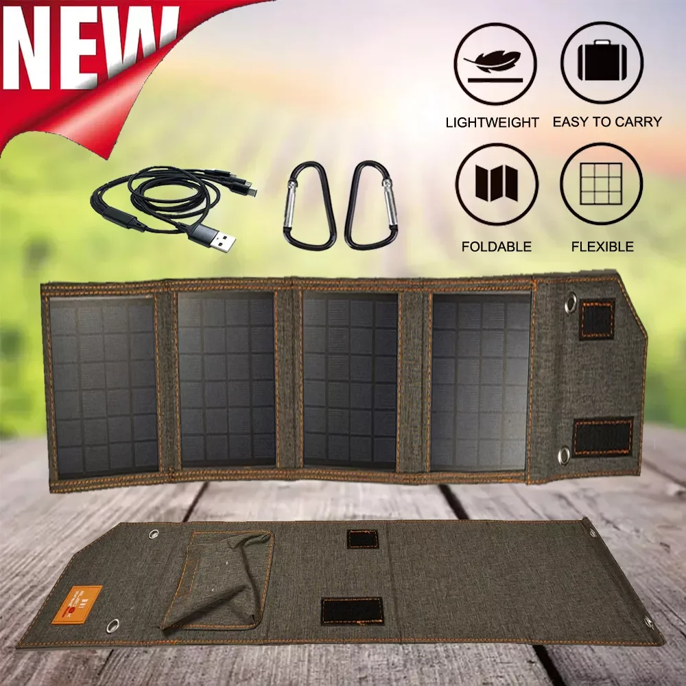 

NEW NEW Foldable Solar Panel Bag Waterproof Portable 5V USB Port Solar Charger for Mobile Phone Power Bank Outdoor Travel Campin