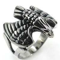 toocnipa stainless steel flying eagle knight ring cool punk mens animal retro ring jewelry vintage eagle wing party ring gift