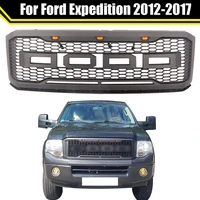 car radiator honeycomb grille front bumper mask mesh cover abs amber led racing grills upper grid for ford expedition 2012 2017