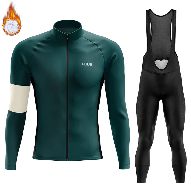 

Jersey Cycling Complete 2022 Winter Thermal Fleece HUUB Bike Pants Man Bib Road Uniform Mountain Pro Team Clothes Men's Clothing