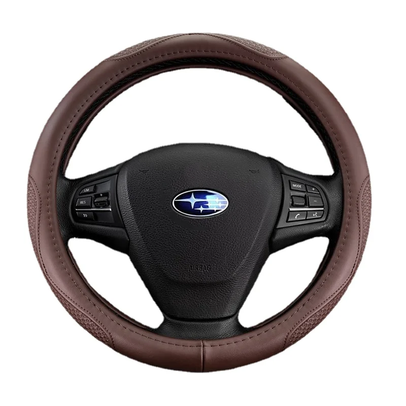 

Чехол на руль автомобиля для Subaru BRZ Универсальный O-type качественные автомобильные декоративные аксессуары из натуральной кожи нескользящий с защитой от пота