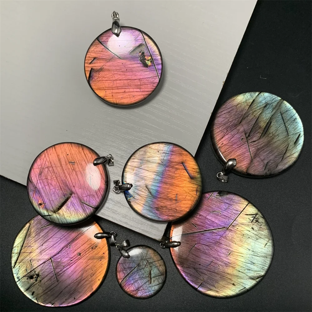 Uglyless природные Фламинго Vibes красочные аксессуары Лабрадорит ожерелья женщин