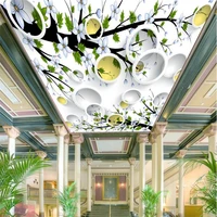 2022 new ceiling custom 3d wallpaper wall painting photo flower vine living room bedroom 3d ceiling photo wallpape