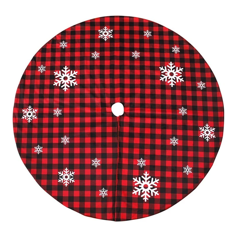 

Christmas Tree Skirt Tree Skirt with Snowflake Design, 48Inch Double Layers Xmas Tree Skirt for Holiday Decorations