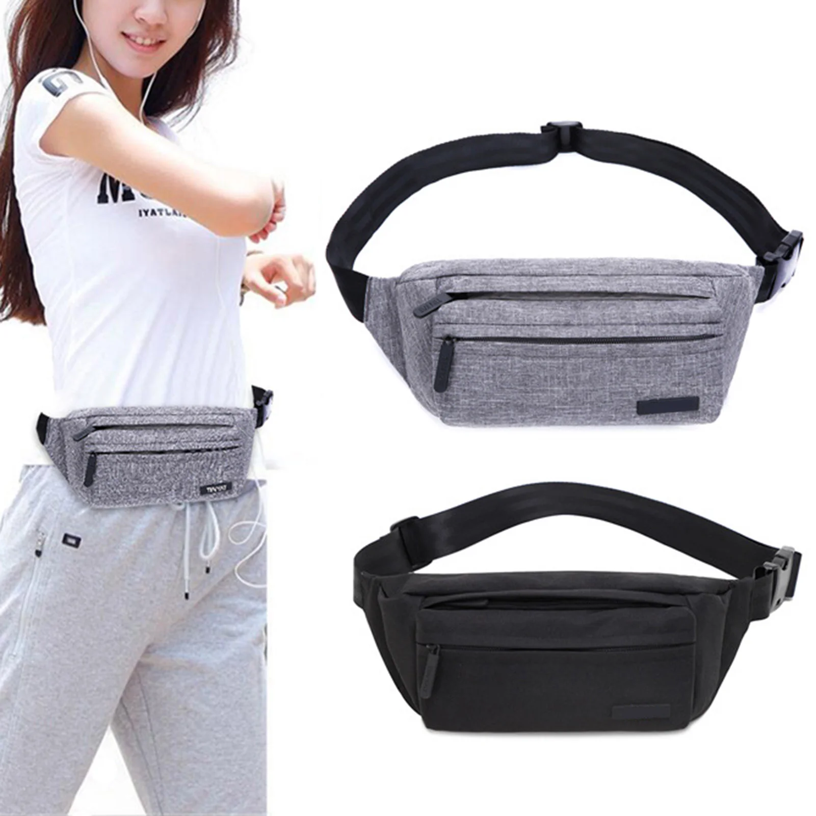 

Men's Casual Fanny Pack Waterproof Zippper Chest Bag With Multi-pocket For Fitness