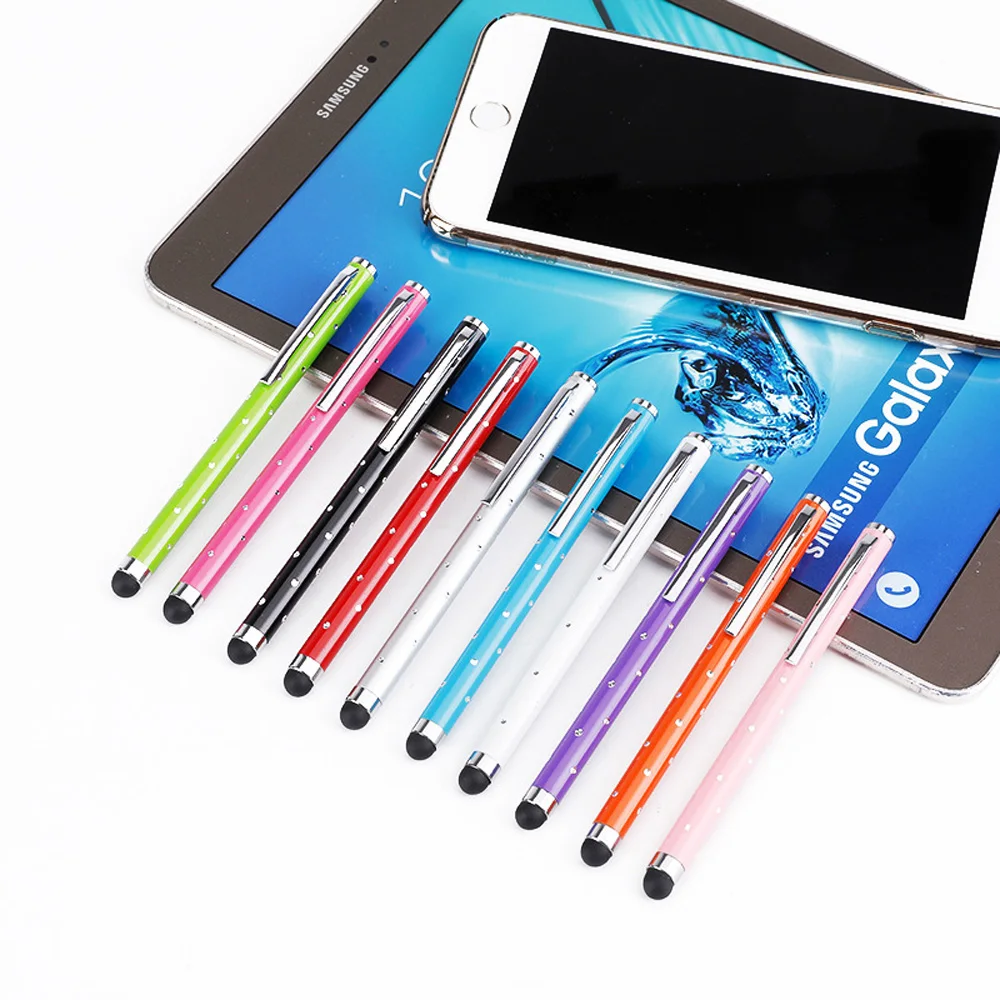 

500 Pcs Capacitive Touch Screen Stylus Diamond Crystals Mini Pen For IPad Samsung Xiaomi iPhone Universal Tablet PC Smart Phone