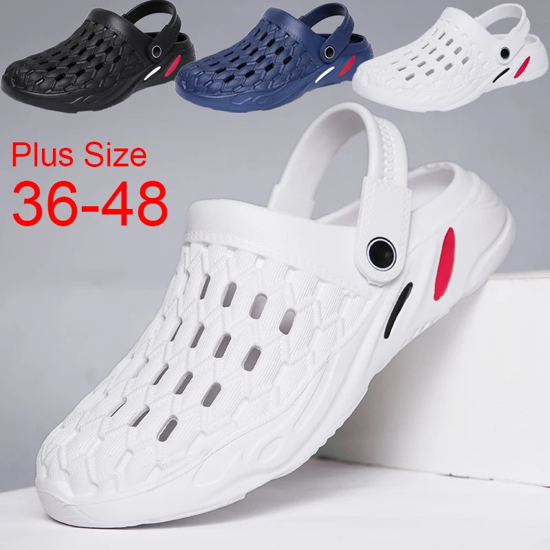 

Шлепанцы мужские летние для пляжа и бассейна, удобные сандалии для улицы, шлепанцы, босоножки для ванной комнаты, большие размеры 48