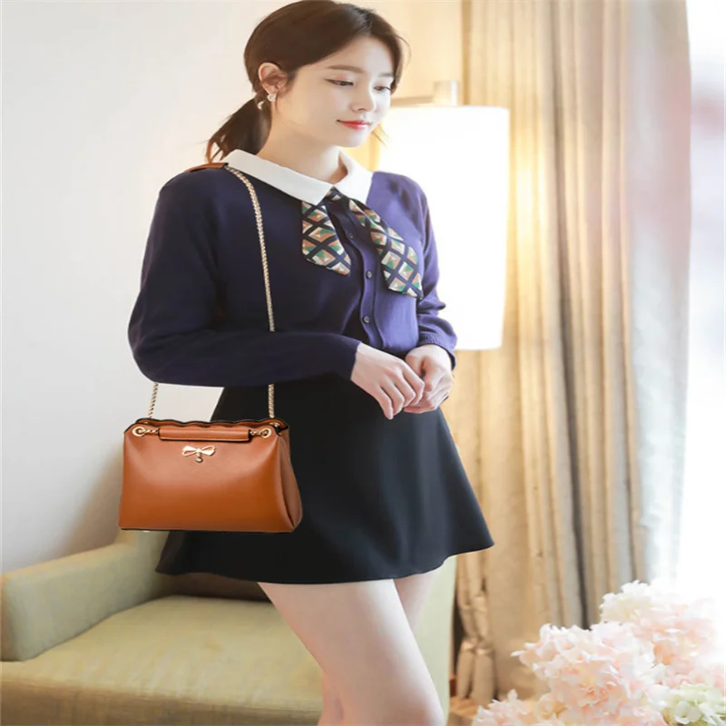 Fashion Luggage &Bags Women's Handbags Crossbody NEW 2023 Simple Bow Knot Sweet Leisure Shopping PU  Ladies Bolsos