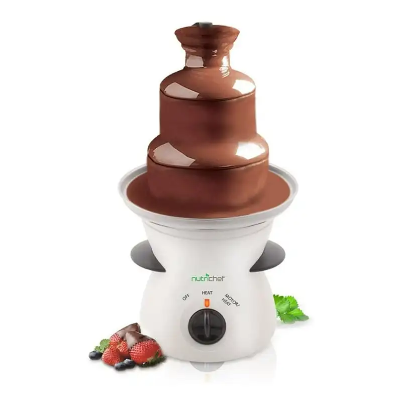 

Tier Chocolate Fondue Fountain Stainless Chocolate Dipping Warmer Machine 16oz