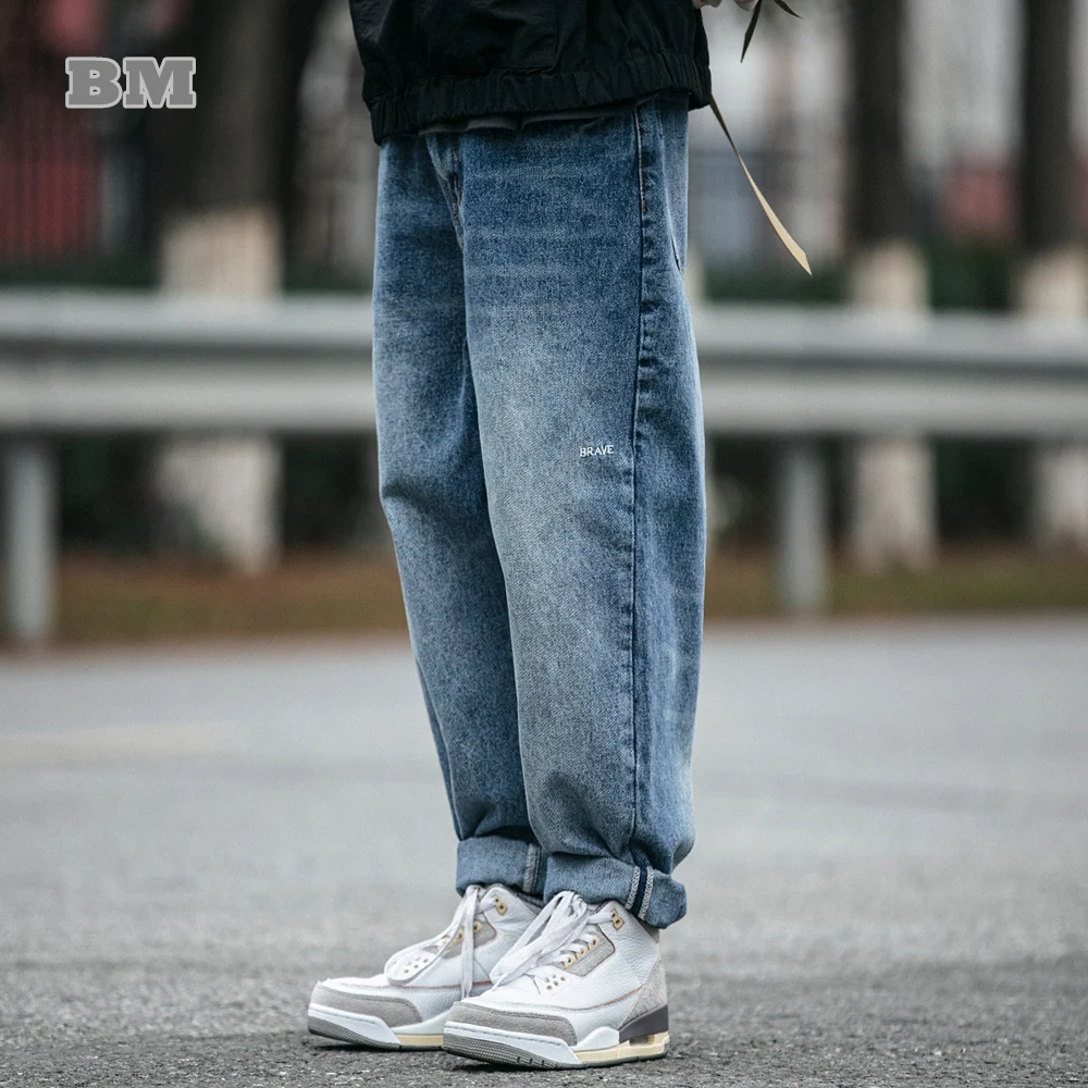 

Japanese Streetwear High Quality Loose Straight Baggy Jeans Harajuku Cargo Pants 2022 Korean Style Denim Trousers Men Clothing