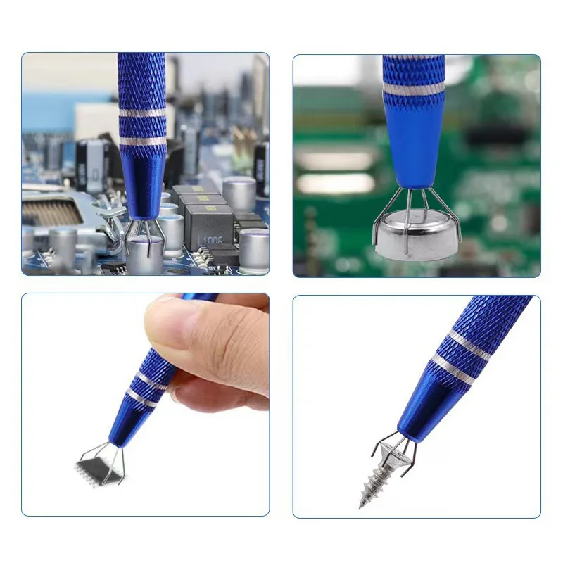 Фото Электронный компонент IC BGA, захват для чипов, захват компонентов, экстрактор с четырьмя когтями, сборщик винтов, ручка для ремонта ювелирных изделий, ручной инструмент №1