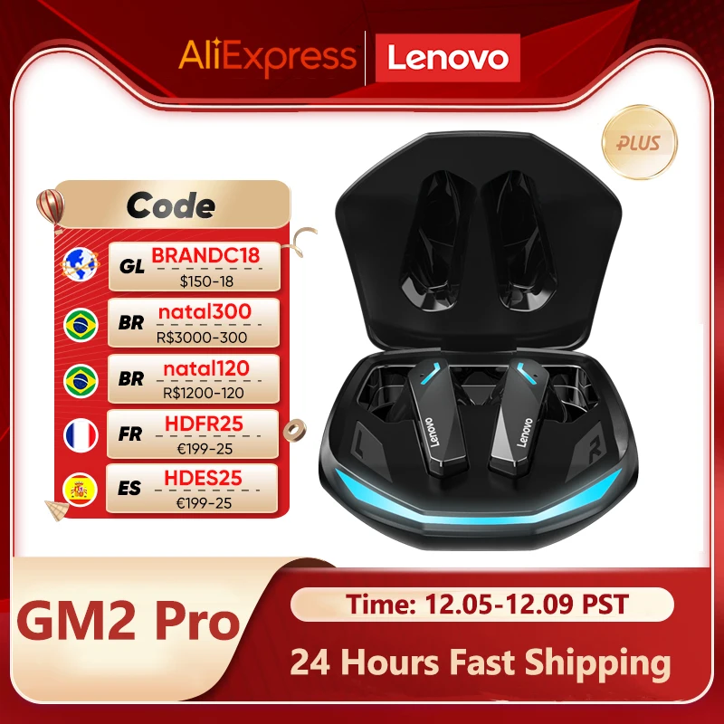 Original Lenovo GM2 Pro 5.3 Earphone Bluetooth Wireless Earbuds Low Latency Headphones HD Call Dual Mode Gaming Headset With Mic