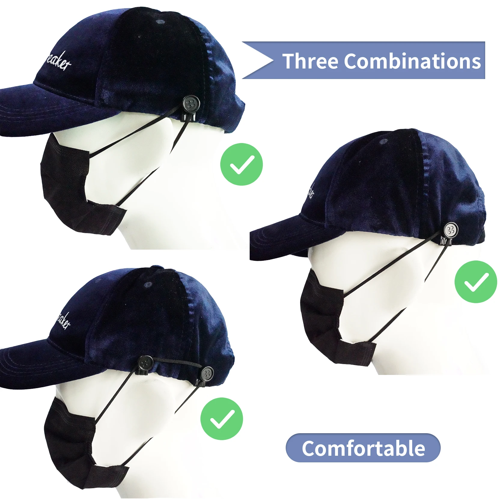 KUNN Mask Button Movable No Sew Button End Suspenders Clips for Pants/Suspenders//Hats,Mask Earloop Ear Relief Metal Button