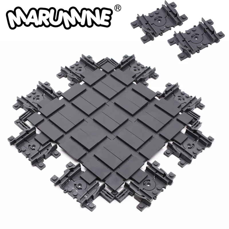 

Marumine MOC Building Blocks Train Parts Cross Railroad Track Construction Traffic DIY Model Compatible with Soft Rail Toy Brick