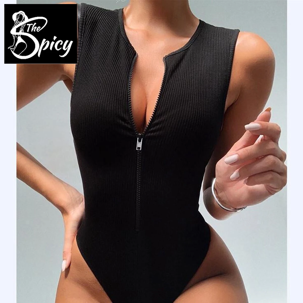 Пикантный однотонный комбинезон для девушек без бретелек на молнии экологически