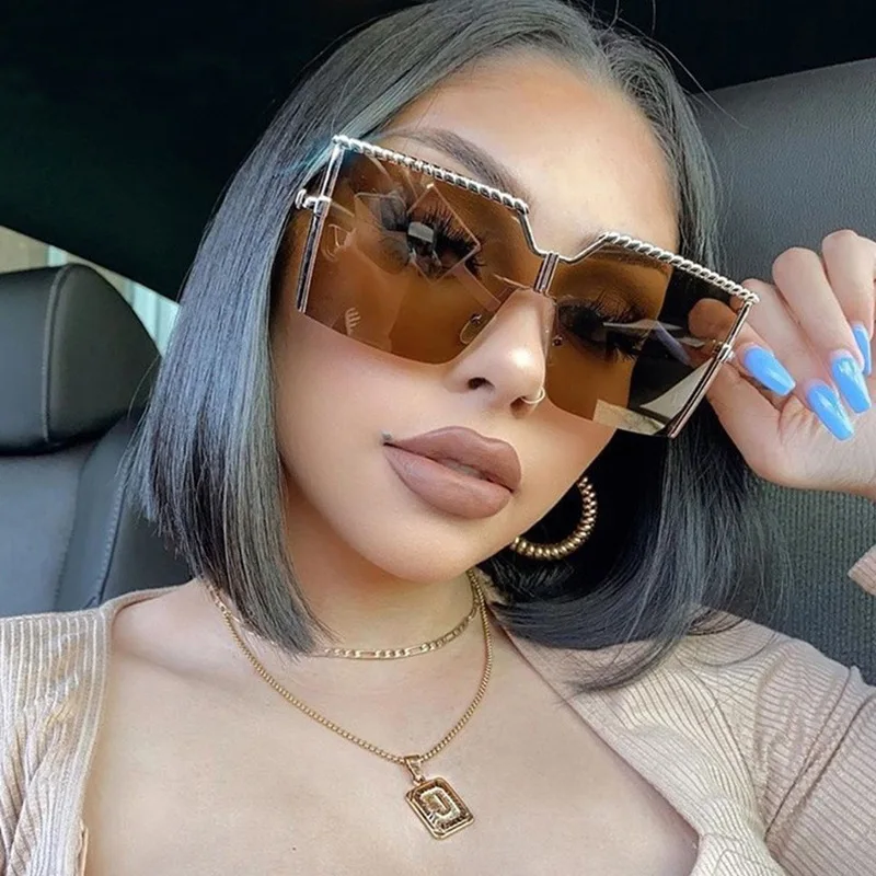 

Women's Sunglasses Sun Protection UV Protection Fashion Personality Rimless Siamese Sunglasses Beach Driving Travel Glasses