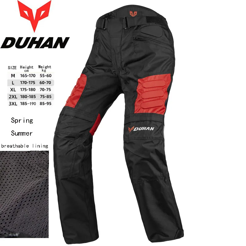

Весенне-осенние мужские мотоциклетные брюки DUHAN CE, износостойкие женские брюки из ткани Оксфорд до колена, мягкие крутые сетчатые подкладки
