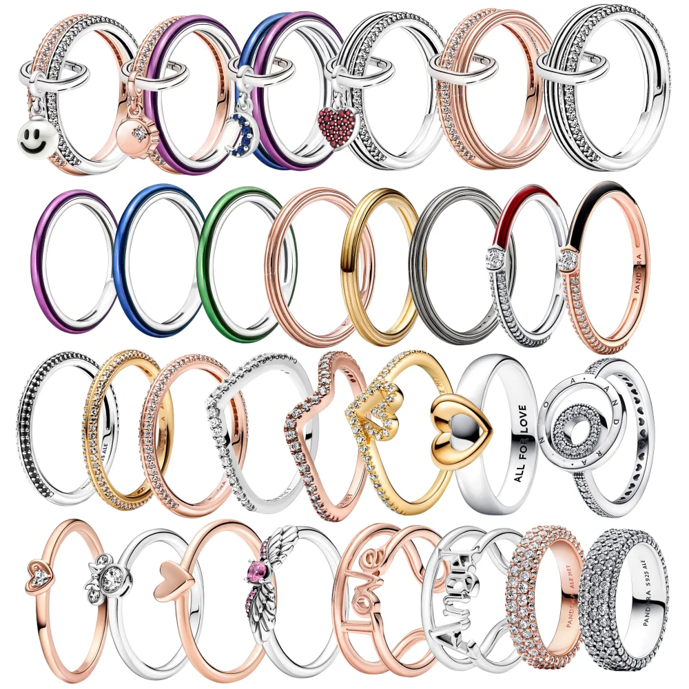 

100% Brand New Women's Jewelry 925 Sterling Silver Inset ME Series Foldable Ring Suitable for Original Accessories Women