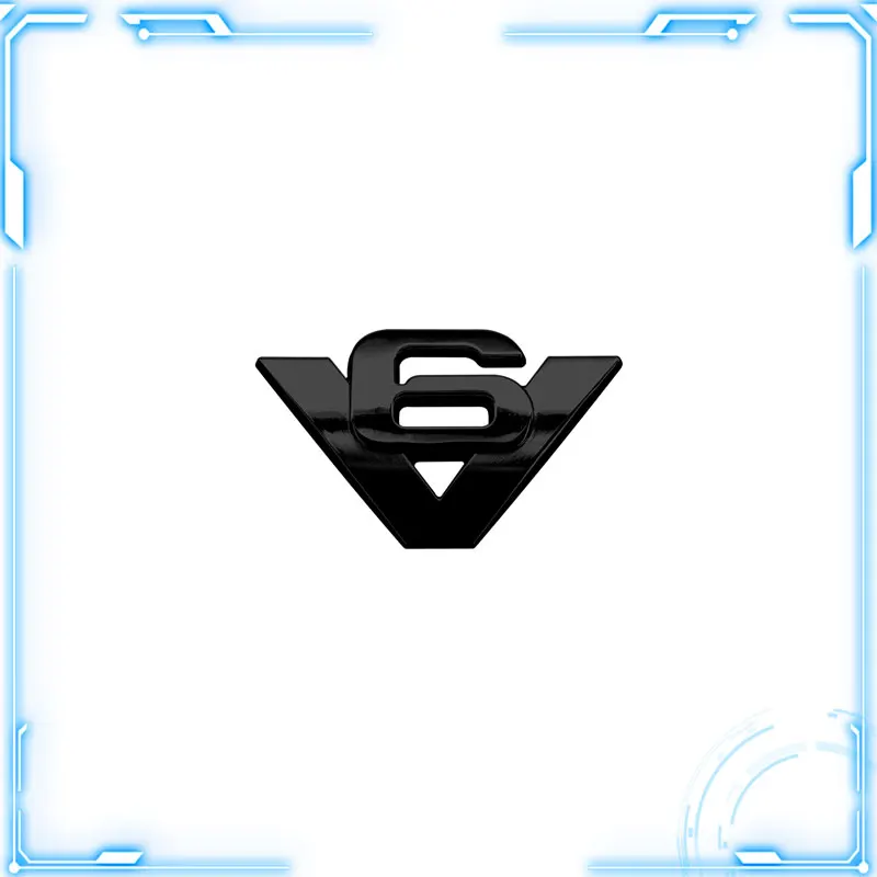 

Универсальная металлическая наклейка для автомобиля V6 V8, логотип автомобиля, боковое крыло, задний багажник, эмблема, наклейка, аксессуар для автомобиля