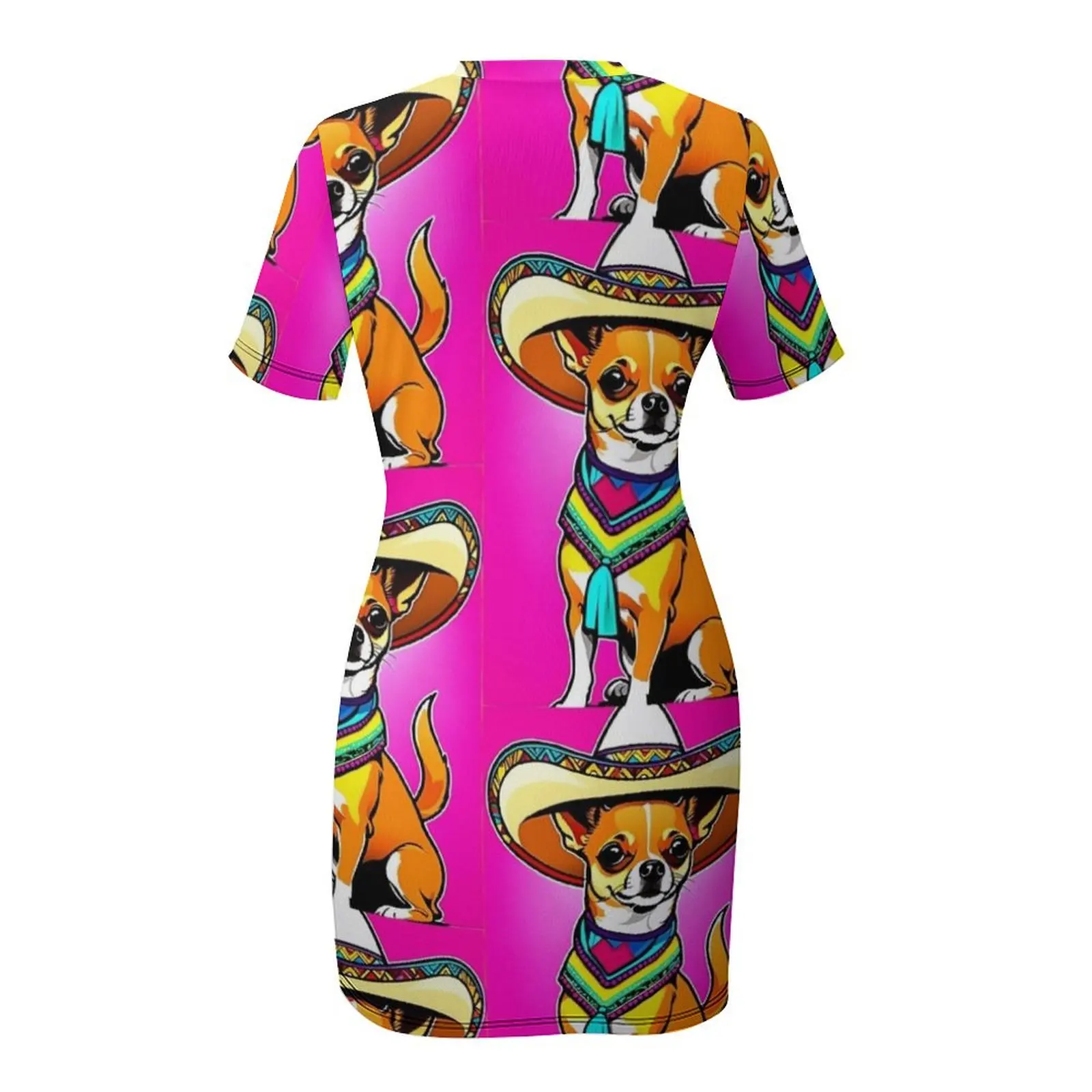 Яркая собака чихуахуа Quiero Taco Bell # Tacobell Платье с короткими рукавами Платья в