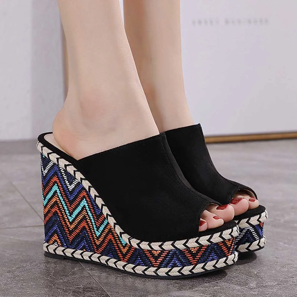 

Women's Sandals High Heels Fashion Thick Sole Woman's Slippers Luxury Sandal Platform Shoes Summer 2022 Shoe Ladies Chunky Heel