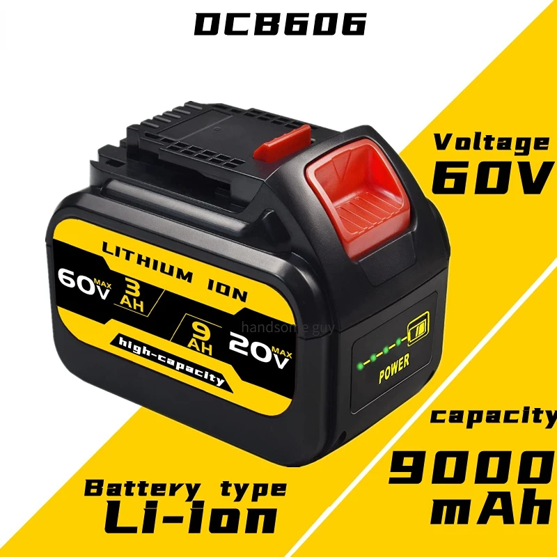 

Dcb606 9000mah 20v/60v/120v battery maxi, replacement for . dcb609g dcb612 work with all 20v/60v/120v cordless power tools