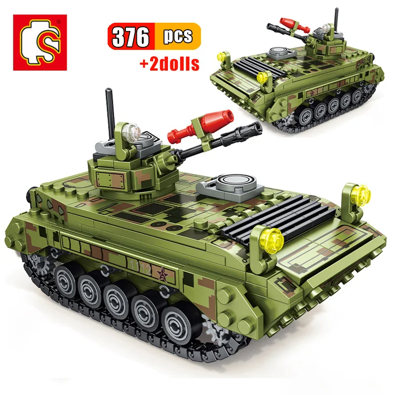 

376pcs 86Type Tracked Infantry Fighting Vehicle Building Blocks Military WW2 Army Action Soldier Figures Bricks Toys Gifts Boys