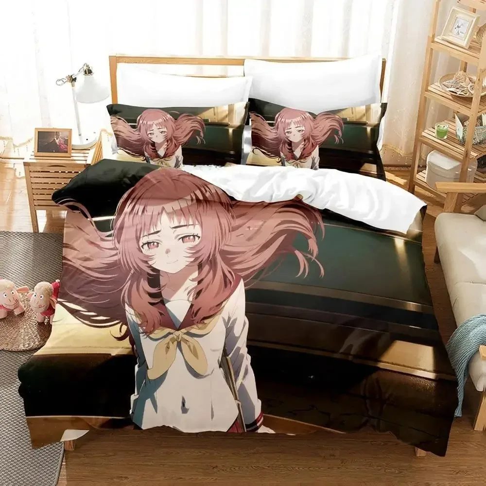 3D Kawaii The Girl I Like Forgot Her Glasses Kaede Bedding Set Cartoon Anime three-piece set Adult Kid Bedroom Duvet cover Sets