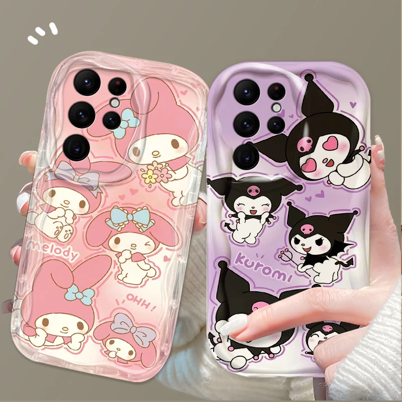 Фото Чехол Sanrio Kuromi My Melody Wave для Samsung Galaxy S25 S24 Ultra S23 S22 S21 Plus FE A56 A36 A26 A16 A06 A15 A25 A35 A55 5G №1