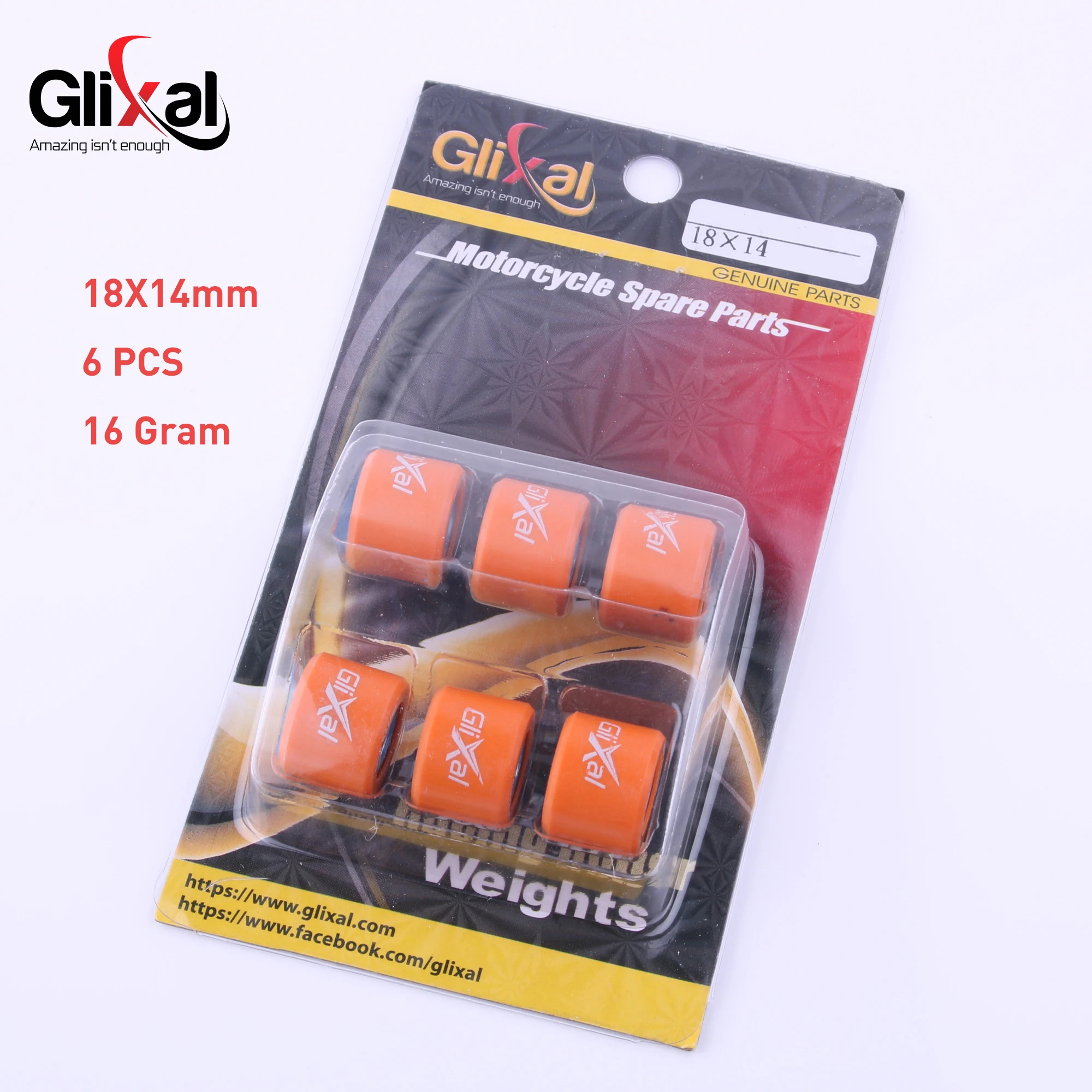 Glixal 18x14 мм, высокопроизводительные гоночные ролики вариатора для Kymco Lexmoto Peugeot SYM GY6 125 150cc, скутер, мопед, квадроцикл