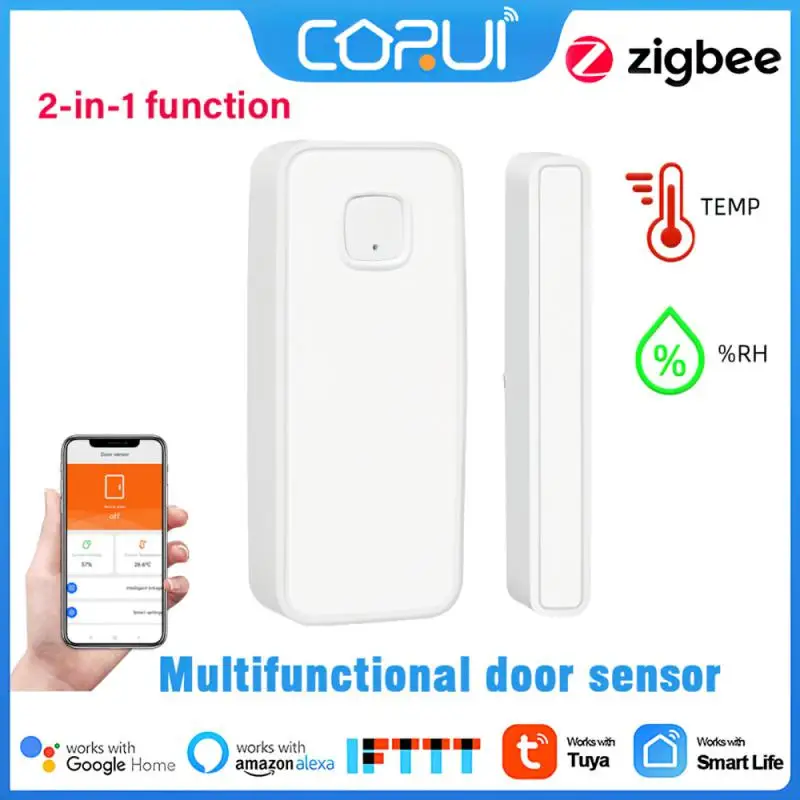 

Умный датчик температуры и влажности/двери CORUI Tuya ZigBee, охранная сигнализация 2 в 1, работает с Alexa и Google Home