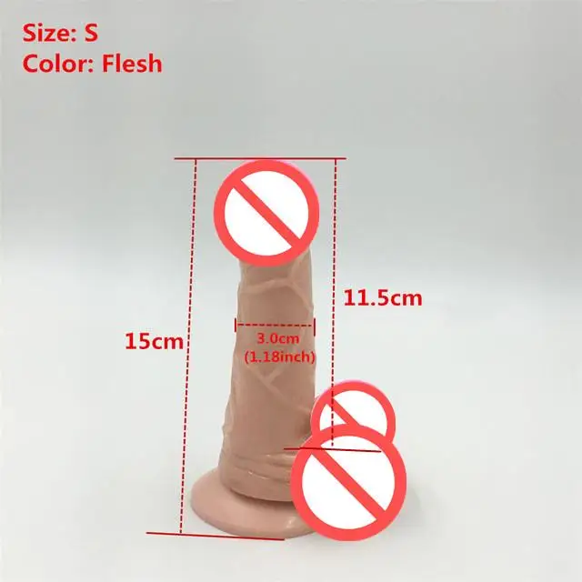 Фаллоимитатор с 3 размерами Размеры S M реалистичные фаллоимитаторы на присоске