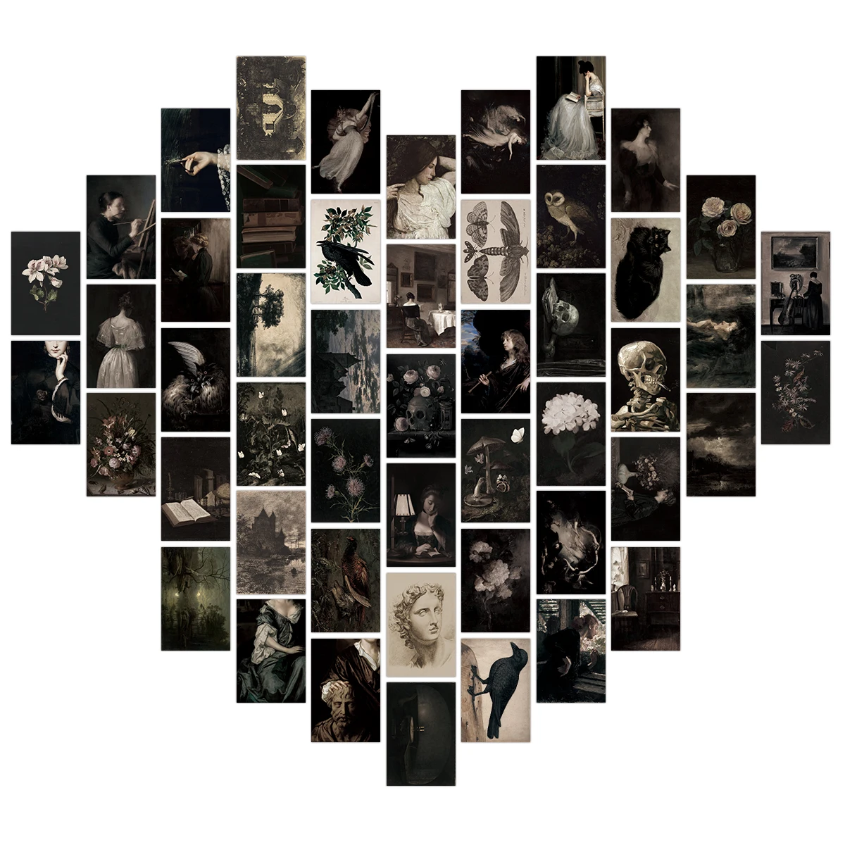 

Настенный коллаж Dark Academia 50 шт