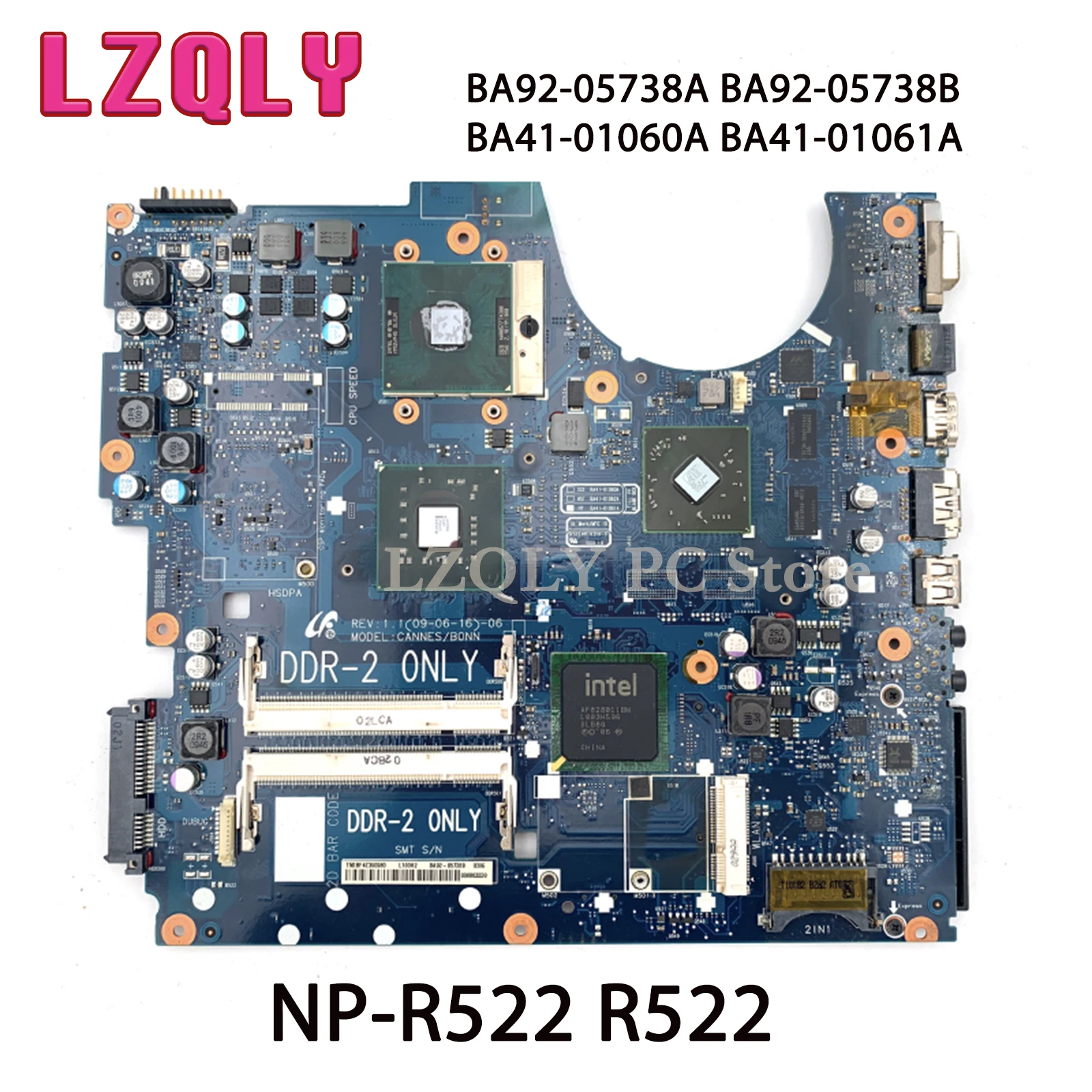 LZQLY For BA92-05738A BA92-05738B BA41-01060A BA41-01061A Samsung NP-R522 R522 Laptop Motherboard PM45 DDR2 Free CPU 1 order