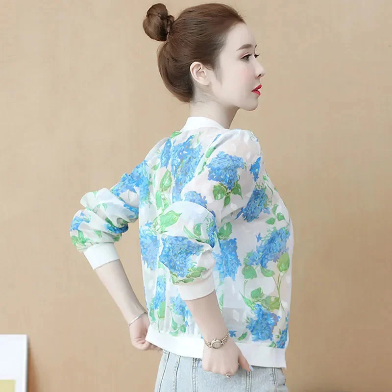 Шифоновая Солнцезащитная одежда с длинными рукавами женская новая летняя