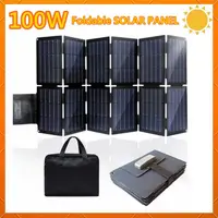 100W ETFE Foldable Solar Panel Portable Solar Charger DC USB Output Solar Batteries For Solar Generator Phones Tablets Van RV